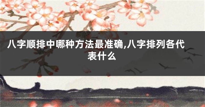 八字顺排中哪种方法最准确,八字排列各代表什么