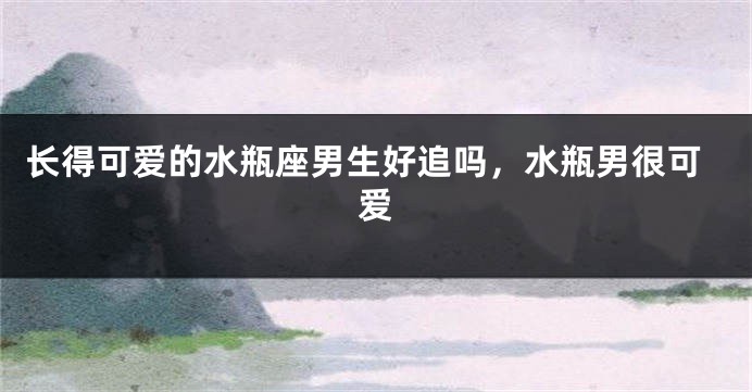 长得可爱的水瓶座男生好追吗，水瓶男很可爱