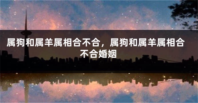 属狗和属羊属相合不合,属狗和属羊属相合不合婚姻
