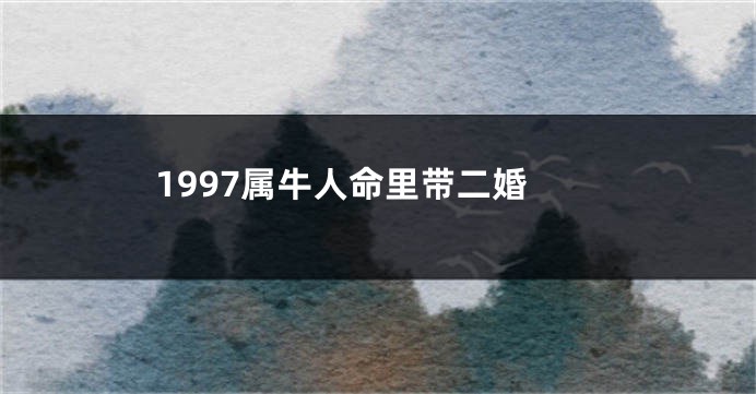 1997属牛人命里带二婚