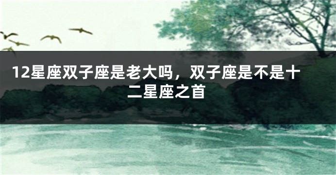 12星座双子座是老大吗,双子座是不是十二星座之首
