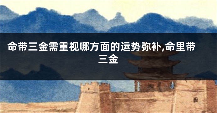命带三金需重视哪方面的运势弥补,命里带三金