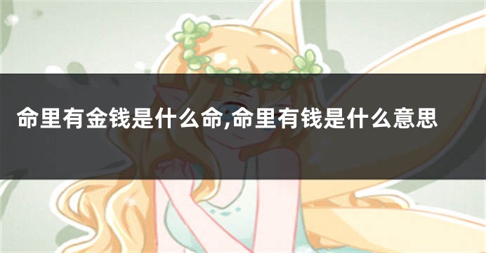 命里有金钱是什么命,命里有钱是什么意思