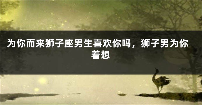 为你而来狮子座男生喜欢你吗,狮子男为你着想