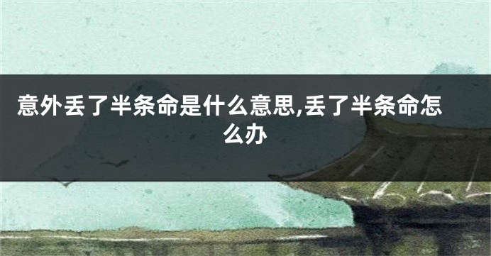意外丢了半条命是什么意思,丢了半条命怎么办