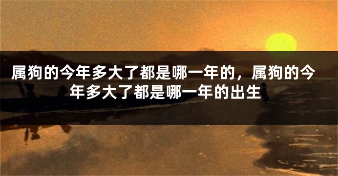 属狗的今年多大了都是哪一年的,属狗的今年多大了都是哪一年的出生
