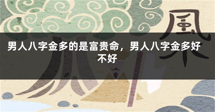 男人八字金多的是富贵命,男人八字金多好不好