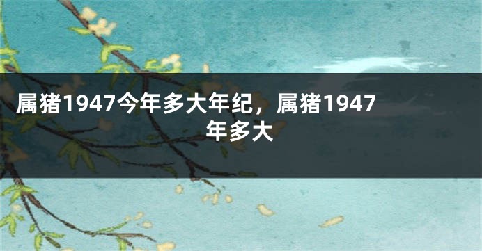 属猪1947今年多大年纪，属猪1947年多大
