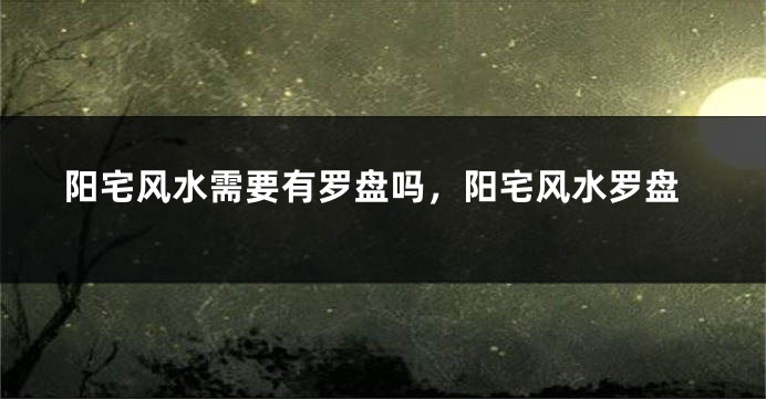 阳宅风水需要有罗盘吗,阳宅风水罗盘