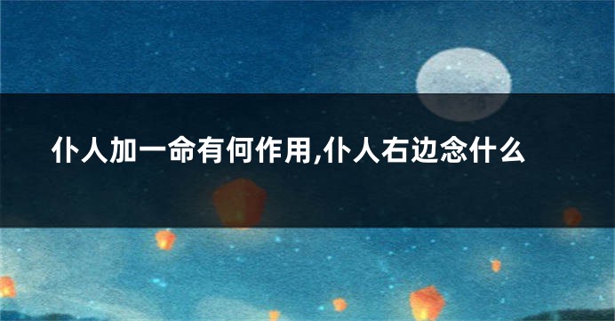 仆人加一命有何作用,仆人右边念什么