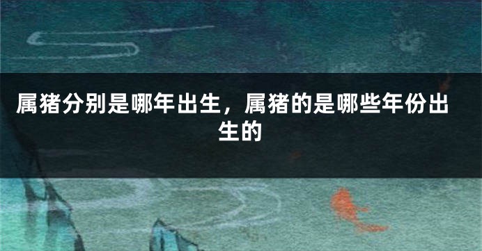 属猪分别是哪年出生，属猪的是哪些年份出生的