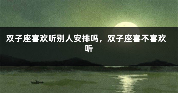 双子座喜欢听别人安排吗，双子座喜不喜欢听
