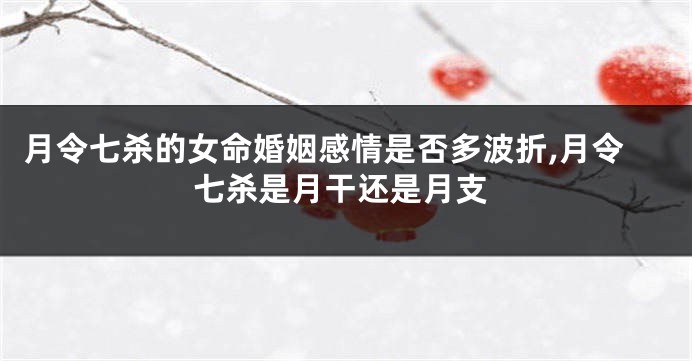 月令七杀的女命婚姻感情是否多波折,月令七杀是月干还是月支