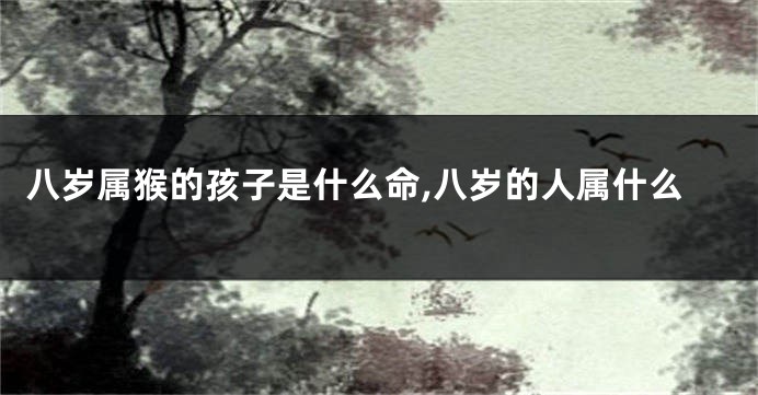 八岁属猴的孩子是什么命,八岁的人属什么