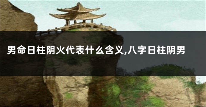 男命日柱阴火代表什么含义,八字日柱阴男