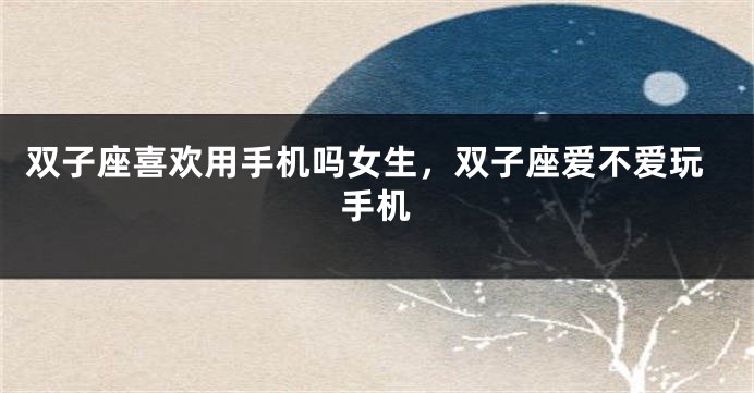 双子座喜欢用手机吗女生,双子座爱不爱玩手机