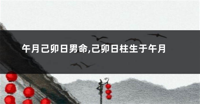 午月己卯日男命,己卯日柱生于午月