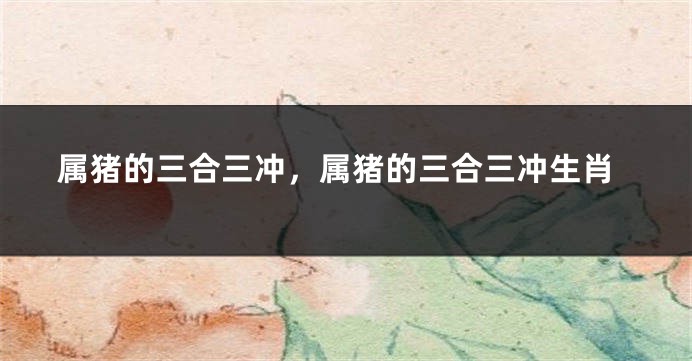 属猪的三合三冲，属猪的三合三冲生肖