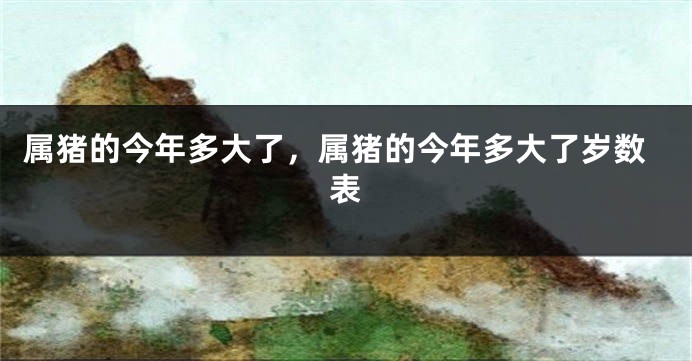 属猪的今年多大了,属猪的今年多大了岁数表