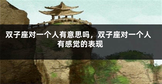双子座对一个人有意思吗，双子座对一个人有感觉的表现
