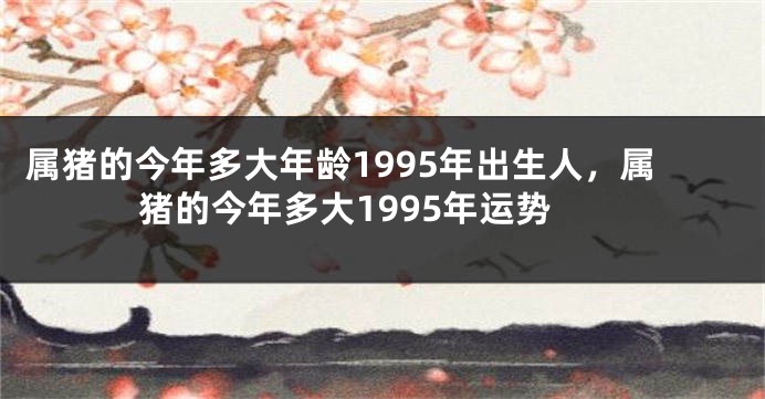 属猪的今年多大年龄1995年出生人，属猪的今年多大1995年运势
