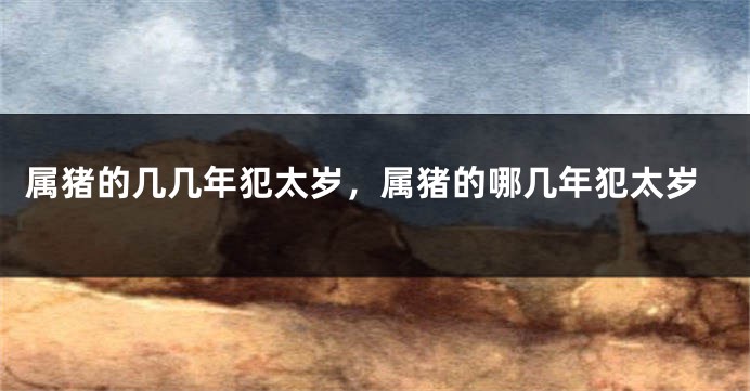 属猪的几几年犯太岁,属猪的哪几年犯太岁