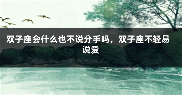 双子座会什么也不说分手吗，双子座不轻易说爱