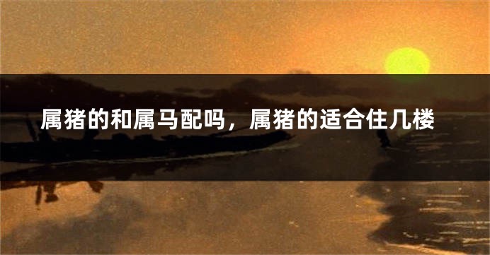 属猪的和属马配吗，属猪的适合住几楼