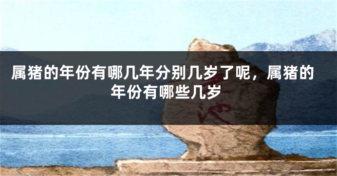属猪的年份有哪几年分别几岁了呢，属猪的年份有哪些几岁