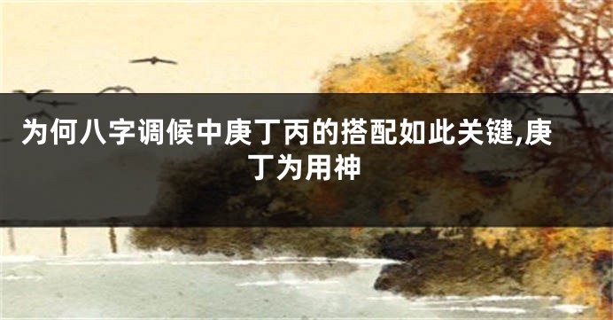 为何八字调候中庚丁丙的搭配如此关键,庚丁为用神