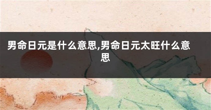 男命日元是什么意思,男命日元太旺什么意思