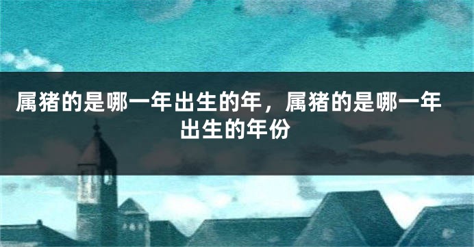 属猪的是哪一年出生的年，属猪的是哪一年出生的年份