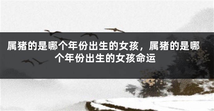 属猪的是哪个年份出生的女孩,属猪的是哪个年份出生的女孩命运