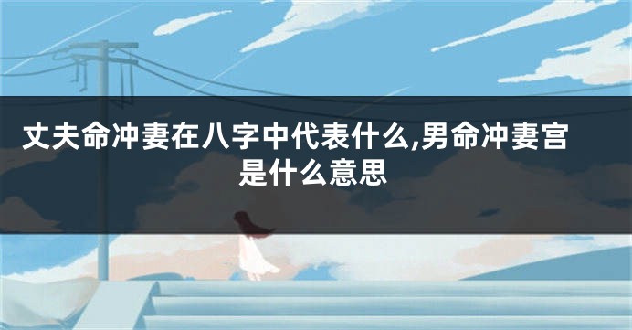 丈夫命冲妻在八字中代表什么,男命冲妻宫是什么意思
