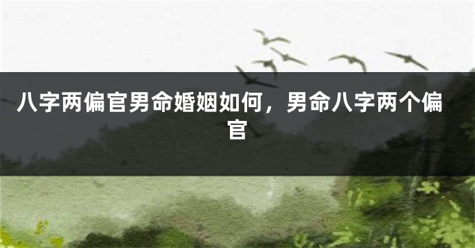 八字两偏官男命婚姻如何，男命八字两个偏官