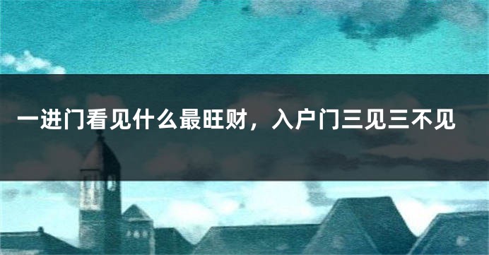 一进门看见什么最旺财，入户门三见三不见