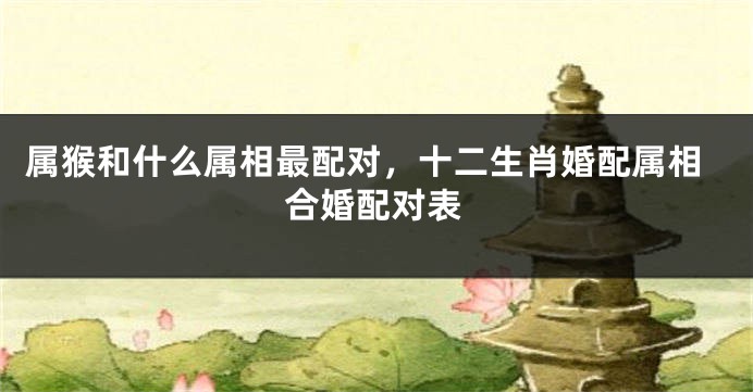 属猴和什么属相最配对，十二生肖婚配属相合婚配对表