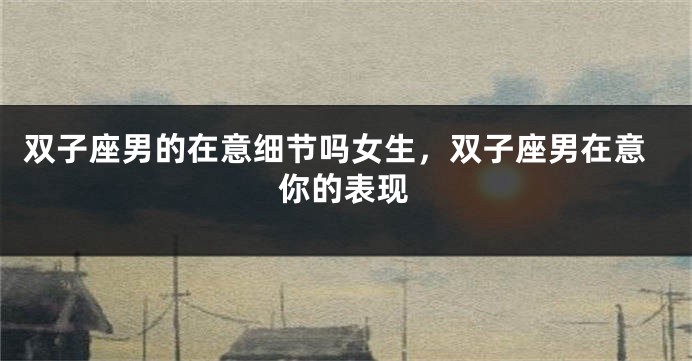 双子座男的在意细节吗女生,双子座男在意你的表现