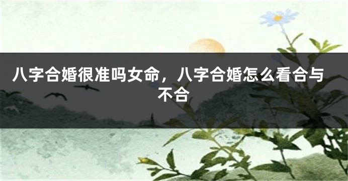 八字合婚很准吗女命，八字合婚怎么看合与不合