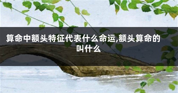 算命中额头特征代表什么命运,额头算命的叫什么