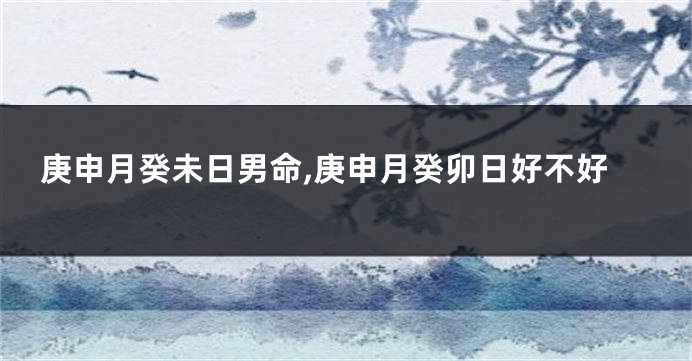 庚申月癸未日男命,庚申月癸卯日好不好