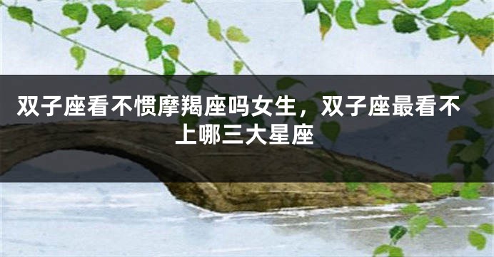 双子座看不惯摩羯座吗女生，双子座最看不上哪三大星座