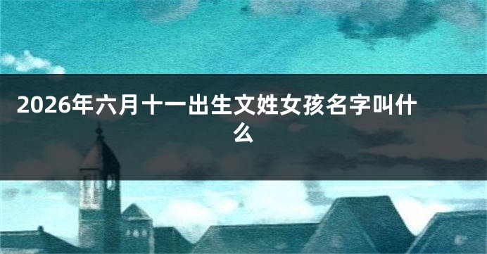 2026年六月十一出生文姓女孩名字叫什么