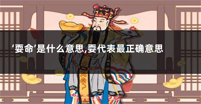 ‘耍命’是什么意思,耍代表最正确意思