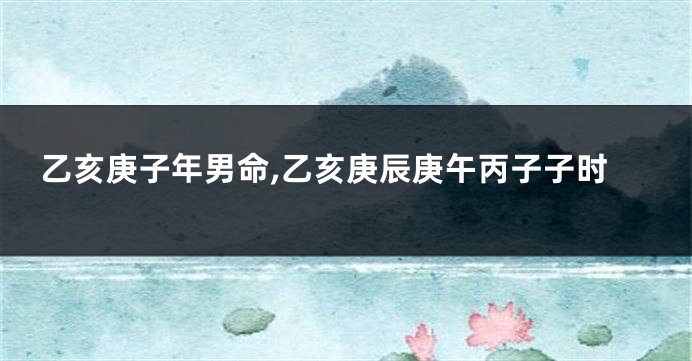 乙亥庚子年男命,乙亥庚辰庚午丙子子时