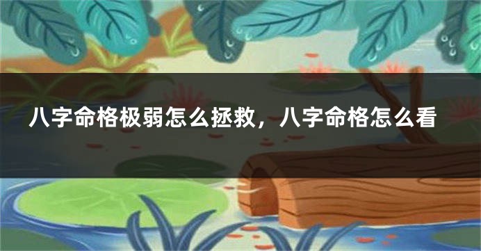 八字命格极弱怎么拯救，八字命格怎么看
