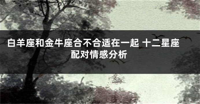 白羊座和金牛座合不合适在一起 十二星座配对情感分析