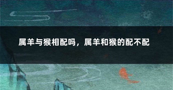 属羊与猴相配吗,属羊和猴的配不配