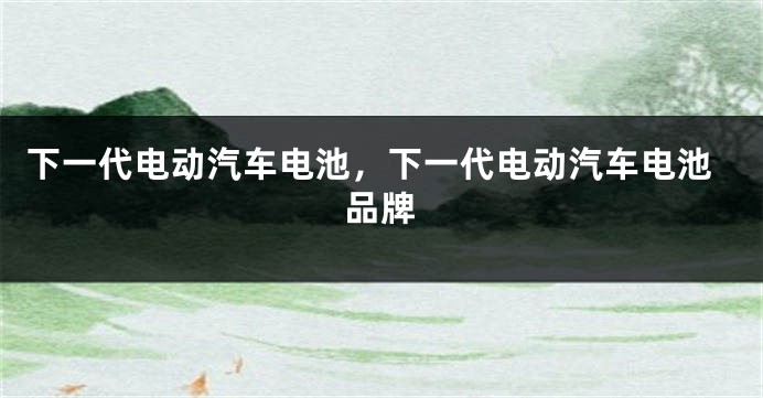 下一代电动汽车电池，下一代电动汽车电池品牌