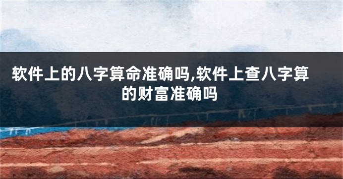 软件上的八字算命准确吗,软件上查八字算的财富准确吗